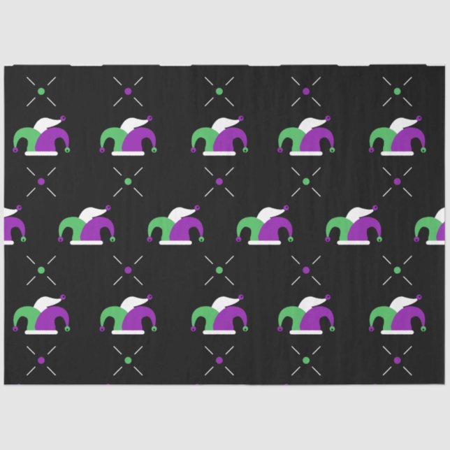 Papel De Seda Mardi Gras Jester Hat Tissue Paper (Frente )