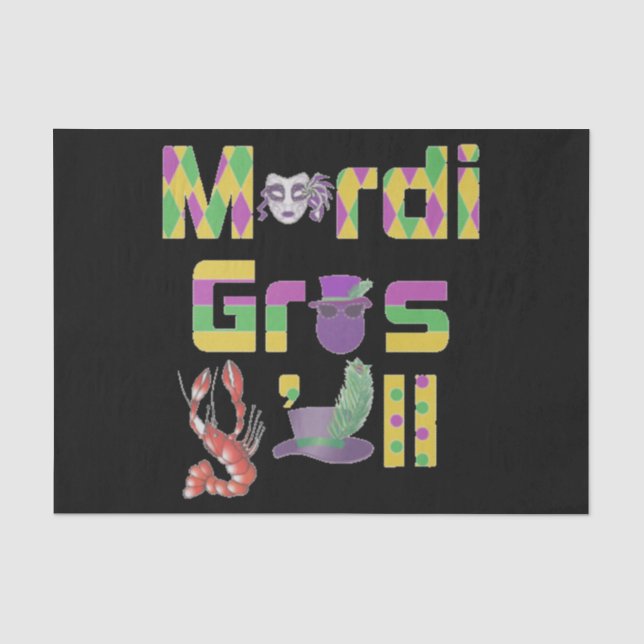 Papel De Seda Mardi Gras Y'all Thunder_Cove (Frente )