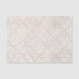 Papel De Seda Marfim e Branco Damask Vintage