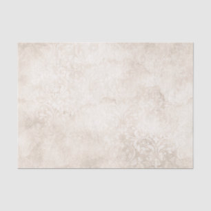 Papel De Seda Marfim e Branco Damasko Vintage