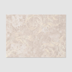 Papel De Seda Marfim e Branco Damasko Vintage
