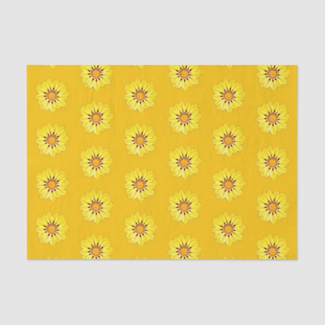 Papel De Seda Margarida Africana/Gazânia, Amarelo-mostarda (Frente )