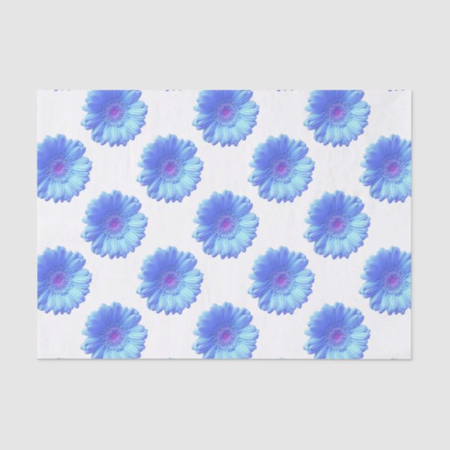 Papel De Seda Margarida azul-gerbera (Frente )