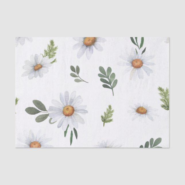 Papel de seda margarida branca, Margaridas brancas (Frente )
