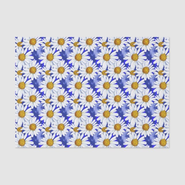 Papel De Seda Margarida no Azul Denim (Frente )
