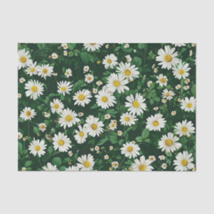 Papel De Seda Margaridas Brancas Ditsy Pastel Boho 70s Floral Vi