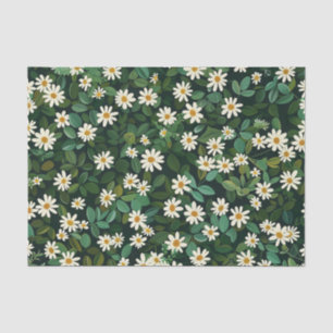 Papel De Seda Margaridas Brancas Ditsy Pastel Boho 70s Floral Vi