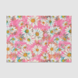 Papel De Seda Margaridas brancas no teste padrão floral