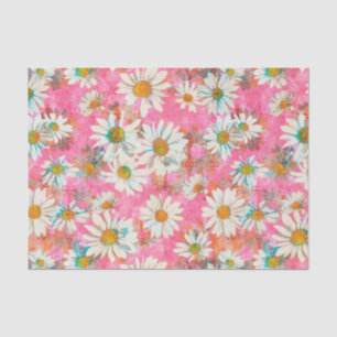 Papel De Seda Margaridas brancas no teste padrão floral