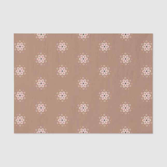 Papel De Seda Margaridas cor-de-rosa empoeiradas bonito (Frente )