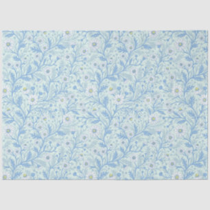 Papel De Seda Margaridas em branco e azul em vidro de mar