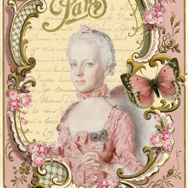 Papel De Seda Marie em Paris cor-de-rosa - Retrato Desumbrado (Criador carregado)