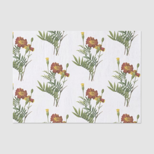 Papel De Seda Marigold Flower Pattern (Frente )