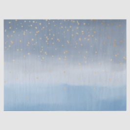 Papel De Seda Marinho Azul Dourado Estrelas Sky Watercolor