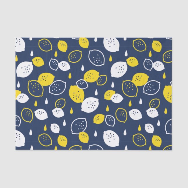 Papel De Seda Marinho Blue Lemon Art - Refrescando o Citrus Desi (Frente )