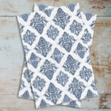 Marinho de Damasco Azul Aquarela Folha de Madeira 