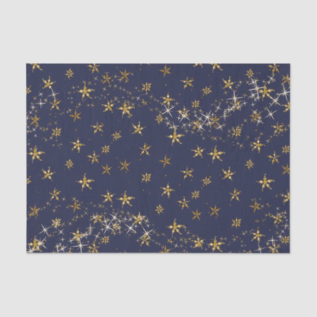 Papel De Seda Marinho de Torneira de Natal com Floco de Neve Dou (Frente )