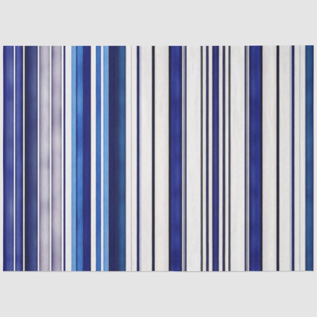 Papel De Seda Marinho de Verão Blue Boat Trendy Strips (Frente )