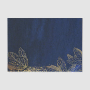 Papel De Seda Marinho e Dourado