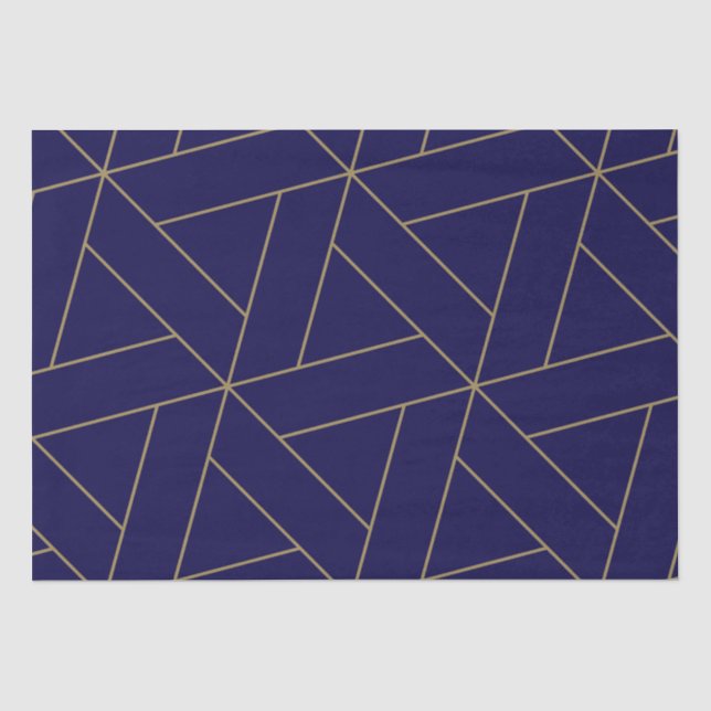 Papel De Seda Marinho profundo azul e Dourado (Frente )