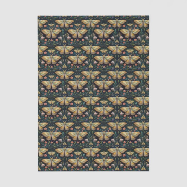 Papel De Seda Mariposa Lua e Lua, Flor Celestial com Repetição L (Frente )