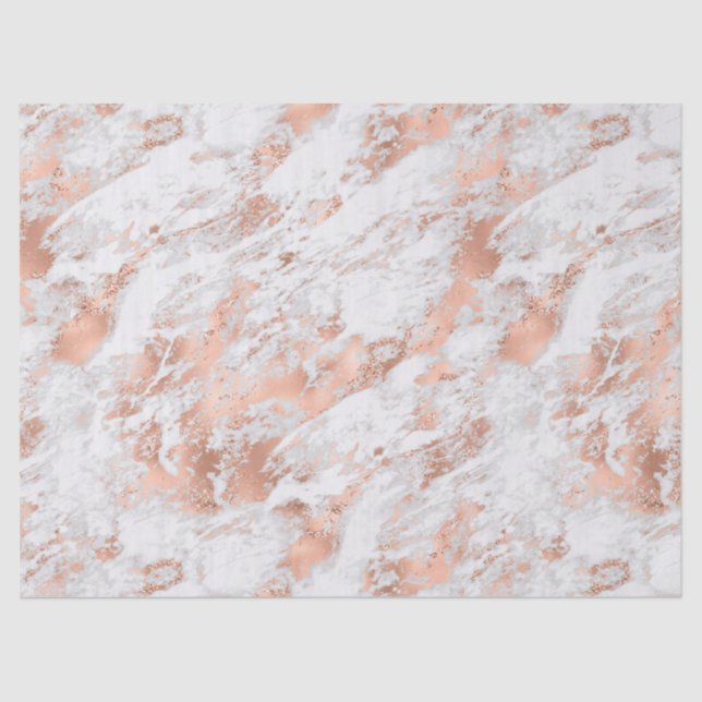 Papel De Seda Mármaco branco Dourado Rosa bonito (Frente )