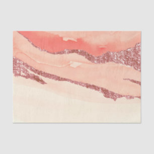 Papel De Seda Mármaco Dourado e Lítio rosa