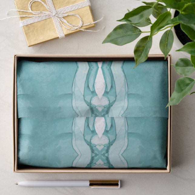 Papel De Seda Mármore Azul Claro Padrão Moderno Elegante (Presente)