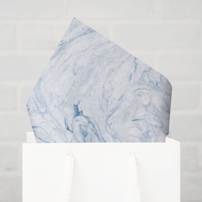 Papel De Seda Mármore Azul Haven (Sacola de presentes)