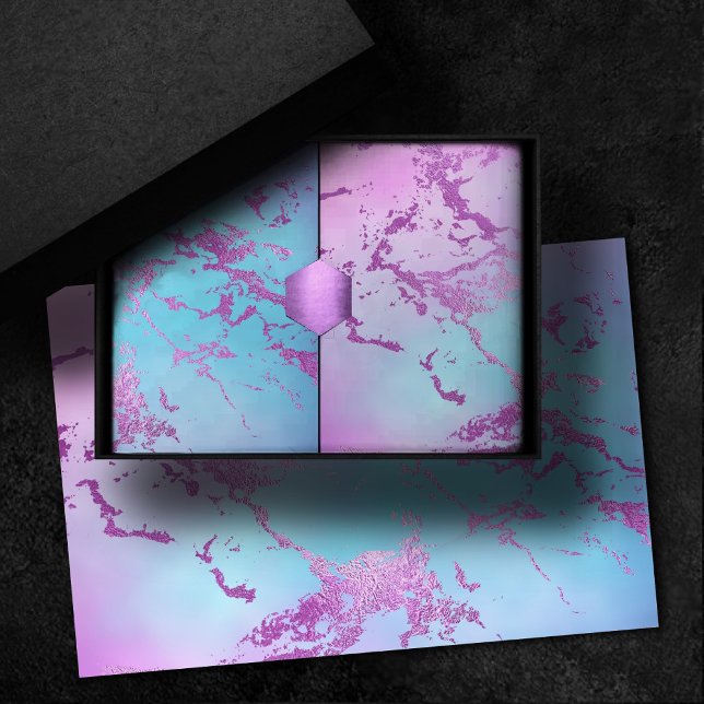Papel De Seda Mármore Chic | Glitzy Glam Violeta Roxo Azul Ombre (Criador carregado)