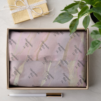 Papel De Seda Mármore de Pêssego Dourado Suave
