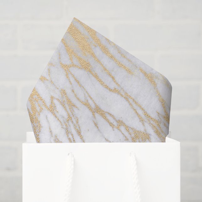 Papel De Seda Mármore Dourado (Sacola de presentes)