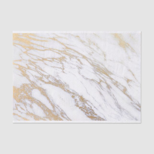 Papel De Seda Mármore Dourado (Frente )