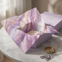 Papel De Seda Mármore Lavanda Roxo Moderno com Veias Brilhantes
