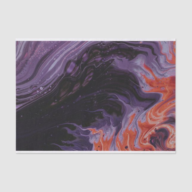 Papel De Seda Mármore Preto e Vermelho (Frente )