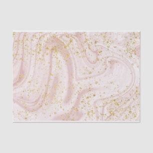 Papel De Seda Mármore rosa e Rosa Dourado