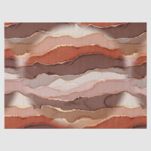 Papel De Seda Mármore Veia Dourada Terracota - Luxo Quente (1)