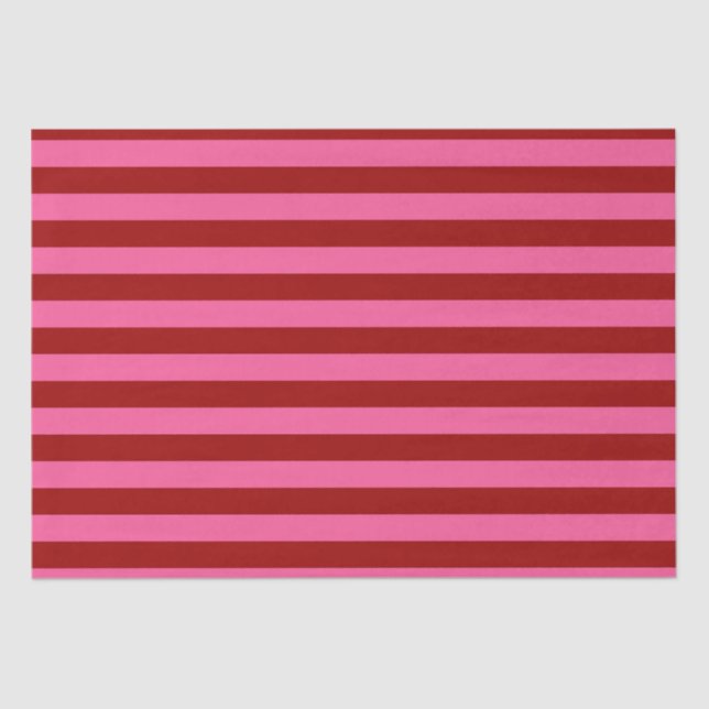 Papel De Seda Maroon Red Pink Stripes Design (Frente )