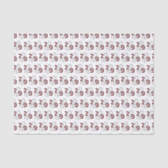 Papel De Seda Maroon Retro Grande Números Classe de (Frente )