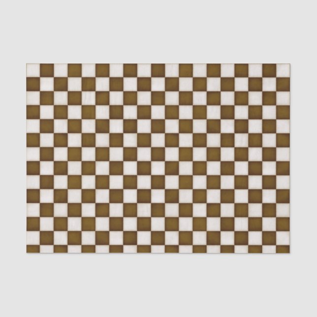 Papel De Seda Marrom e branco antigo verificados (Frente )