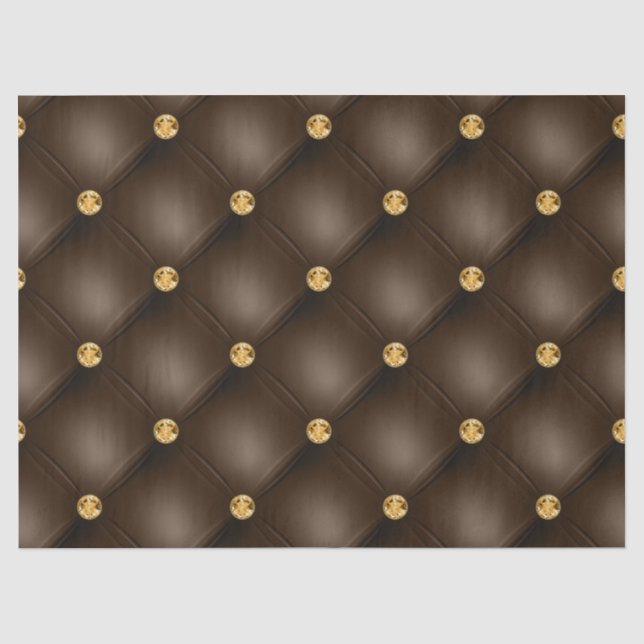 Papel De Seda Marrom e Dourado tufado (Frente )