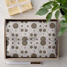 Papel De Seda Marrom Escuro Micro Floral Bege