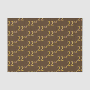Papel De Seda Marrom, Faux Dourado 22º (22º) Evento