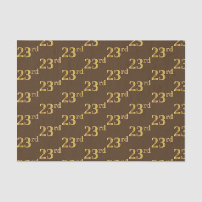 Papel De Seda Marrom, Faux Dourado 23º (23º) evento (Frente )