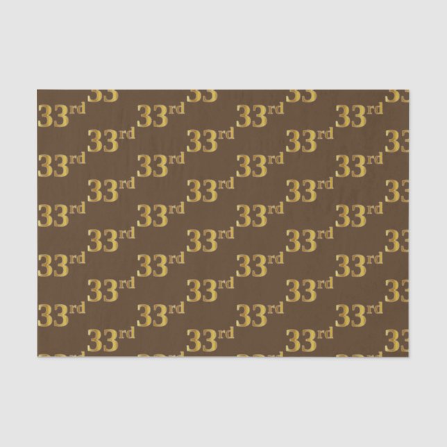Papel De Seda Marrom, Faux Dourado 33º (33º) evento (Frente )