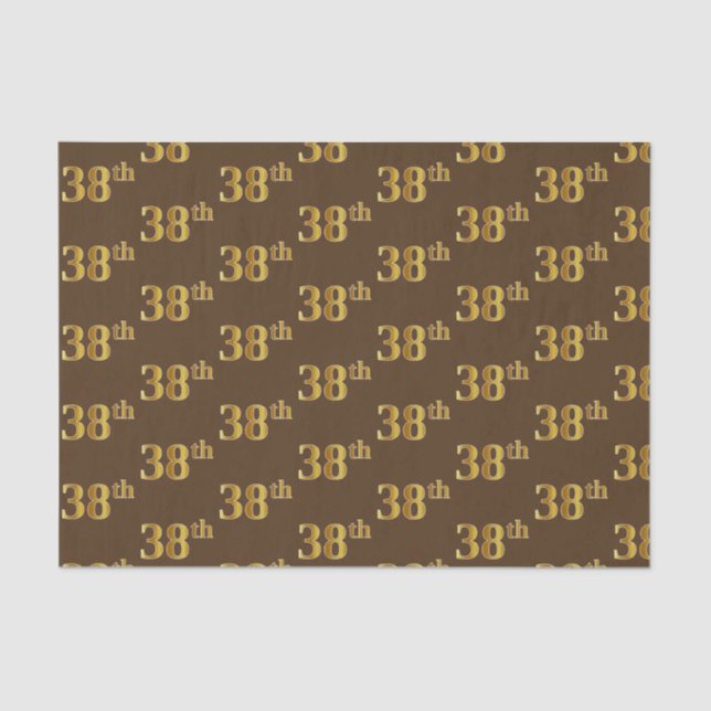 Papel De Seda Marrom, Faux Dourado 38º (38º) Evento (Frente )