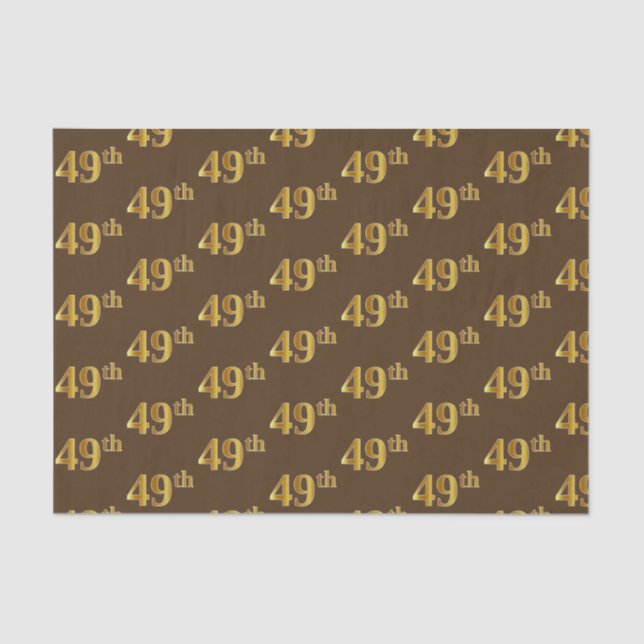 Papel De Seda Marrom, Faux Dourado 49º (49º) Evento (Frente )