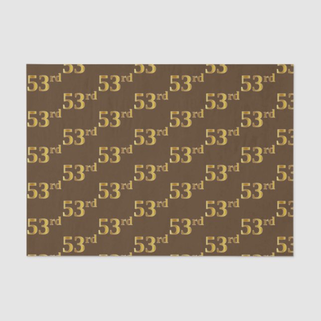 Papel De Seda Marrom, Faux Dourado 53º (53º) Evento (Frente )