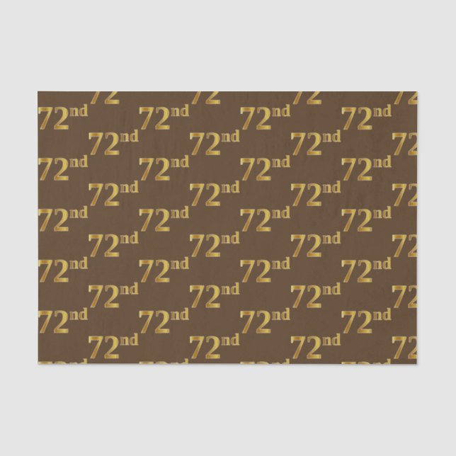 Papel De Seda Marrom, Faux Dourado 72º (72º) Evento (Frente )