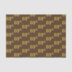 Papel De Seda Marrom, Faux Dourado 88º (oitenta e oitava) Evento